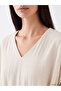 Trendlucky V-Neck Belted A-Line Textured Dress with Difference - 3