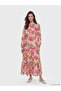 Two Mt Shop Quality High-Quality Collared Floral Belted Layered Dress