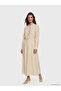 Lcw Modest Pink Ruffled High Neck Modal Blend Dress