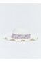 Özmarka New Season Floral Straw Girl's Fedora Hat