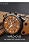 Men's Quartz Watch with Leather Strap Round Dial Chronograph Three Subdials Waterproof Casual Analog Wristwatch Gift for Men Brown - 7