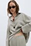 Gray Alessa Polo Collar Tencel Blouse - 2