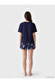 Vizyon New Season Stitch Printed Women's Shorts Pajama Set - 4