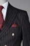 Striped Double-Breasted Suit Black - 4
