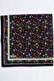 Women's Black Backgrounded Blue Floral Stitched Writing - 2