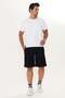 Men's Cotton Embroidery Detailed Shorts Black-5109 - 2