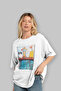 For the Sake of Cats 14 Front Cat Printed White Oversize T-Shirt 100% Cotton Unisex Cat Lover Premium Design - 4