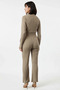 Women's Ribbed Raglan Sleeve Crop Sweater Trousers Set Crew Neck Long Sleeve Relaxed Fit Casual - 5