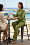 Women's Plus Size Linen Blend Shirt Pants Set Elastic Waist Long Sleeve Comfortable Casual Stylish - 3