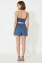 Women's V-Neck Thin Strap Crop Top Shorts Set Seersucker Woven Beach Set Daily Casual Modern - 5