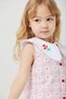 Girl's Woven Suit Collar with Heart Embroidery and Heart Print - 5