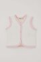 Baby Girl Vest with Textured Button Detail, 0-9 Months, Ecru