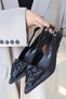 Cica Special Handmade Rose Detailed Pointed Toe Short Kitten Heel Women's Shoes - 3