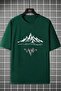 Mountains Printed Crew Neck Cotton Men's T-Shirt Relaxed Fit - 2