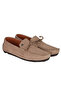Men's Beige Nubuck Driver Loafer Driving Shoes Laceless Genuine Leather Lining Moccasins
