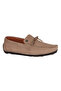 Men's Beige Nubuck Driver Loafer Driving Shoes Laceless Genuine Leather Lining Moccasins - 2
