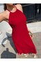 Women's off-the-shoulder, halter neck, criss-cross back detail, long viscose dress - 4