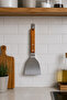 Japanese Spatula with Blade and Holes - Professional 304 Quality - Teppanyaki Style Spatula - Wooden Acacia Handle - Both Decorative and Practical - 2
