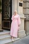 Women's Balloon Sleeve Waist Tie Dress Pink - 2