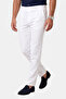 White Lycra Linen Textured Cotton Men's Trousers – Breathable Summer Modern Cut 2600705