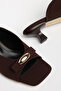 Women's Slippers with Thick Heels and Cony Buckle Accessories - 3