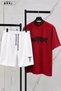 Trust Problem Printed Large Size Unisex Oversize T-Shirt Shorts Set