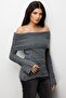 Mixray Off-The-Shoulder, Textured, Ribbed, Cut-Out Detailed Sweater - 3