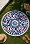 Sea Themed Blue and White Round Beach Towel 150 cm