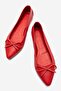 Kamilian Women's Genuine Leather Ballerinas Red - 4