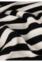 Women's Ecru / Black Striped 100% Cotton Knitwear Look Oversize Fit Crew Neck Long Sleeve Drop Shoulder T-Shirt Barbara - 5