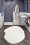 Puffy Cream Amorphous Bath Rug Soft Modern Decorative Organic Shape Premium Bath Mat (80X120)
