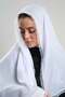 White Wedding Prayer Hijab Scarf Cut Fiber Beaded Laced 202213_42 - 2