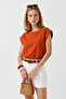 Snap-Shoulder Boat Neck T-Shirt-Tile - 5