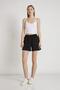 Women's Black Elastic Waist Tie-Up Modal Basic Shorts