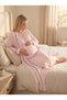 New Season Pink 100% Cotton Short Sleeve Maternity Nightgown Set with Nursing Features and Short Sleeves - 8