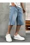 Men's Oversize Acid Wash Denim Shorts - 5