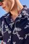 Men's dal embroidered short sleeve shirt - indigo - 2