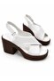 Genuine Leather High-Sole Women's Heel Sandals - 2