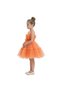 - Girls Ruffle Party Dress with Satin Bow - Blush Pink, Orange - 1Y to 13Y - 2