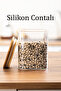 5-3 Bamboo Vacuum Lid Square Borosilicate Glass 9-Piece Jar Set Storage Container 750ml 7.5X15Cm - 4