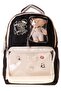 Four-Compartment Plush Black Cream Skate Printed Black - Beige Girls' Elementary School Backpack - C4113 - 2