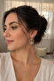 Silver Color Stainless Steel Evil Eye Figured Zircon Stone Dangle Earrings 1038