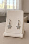 Silver Color Stainless Steel Zircon Stone Star Dangle Earrings 1039 - 2