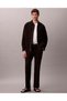 Straight Seersucker Half Elastic Men's Semi-Elastic Straight-Leg Pants Black