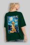 For Dog Lovers 6 Green Oversize T-Shirt with Dog Print on the Back 100% Cotton Unisex Dog Lover Premium Design - 4