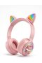 Cat Ear Stereo Headset with RGB LED Lights – Wireless/Wired Over-Ear Headphones, Pink Color, M31 - 2