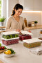 Set of 4 4300 ml Refrigerator and Freezer Storage Containers, Food Organizer with Lids - 5