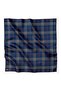 Twill Silk Scarf Plaid Checkered, Navy Blue - 3