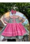 Girl's Green Pink Pötikatre Button Detailed Nostalgic Period Dress + Buckle - 7
