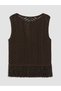 Özmarka New Season Crew Neck Openwork Women's Knitwear Tank Top - 5